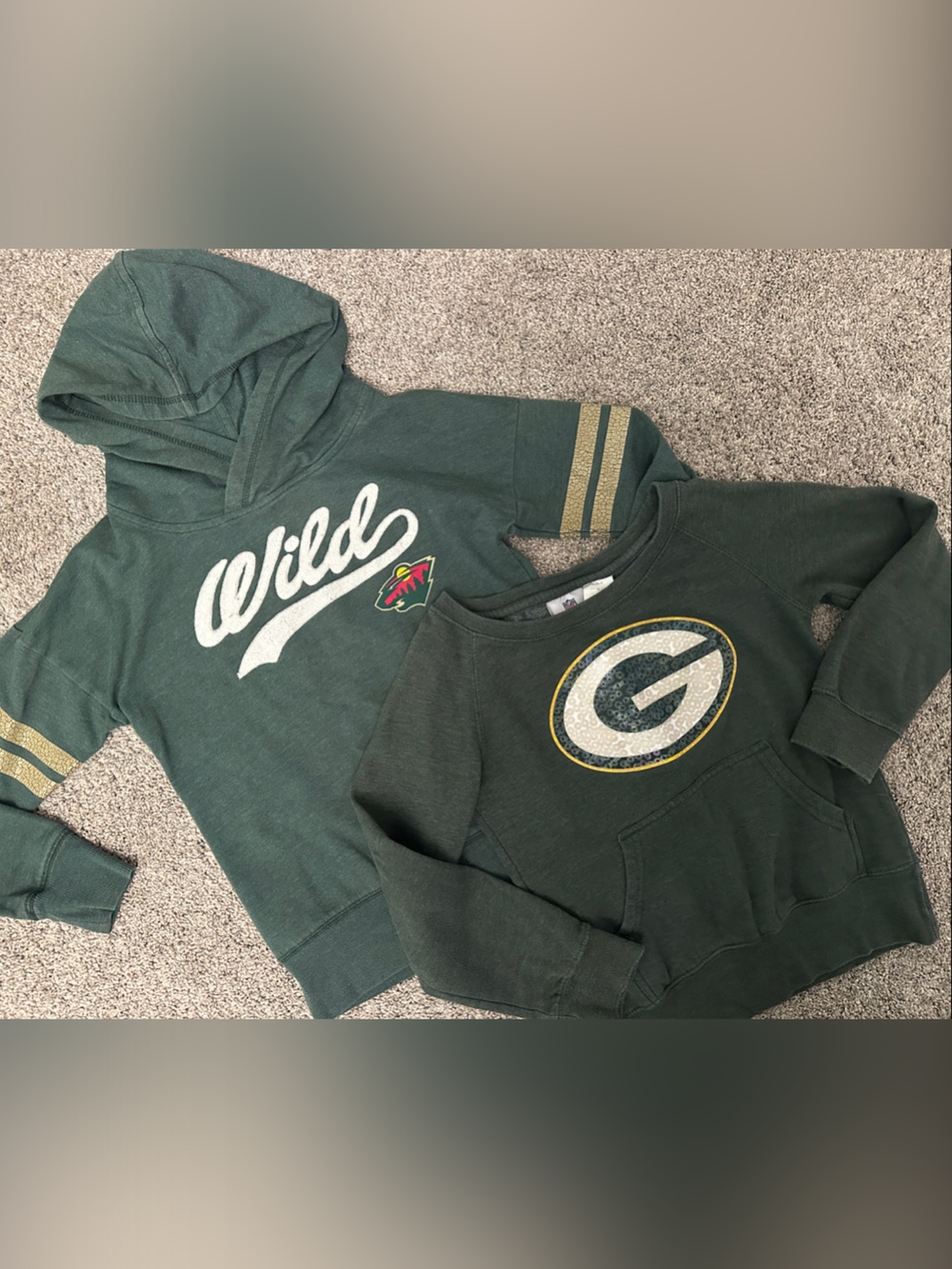 Girls Wild and Green Bay Packer Sweatshirts